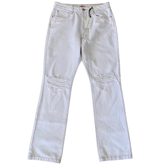 NWT WEWOREWHAT White Icon Jean Stretch Twill Denim, size 30 - high waisted - Picture 2 of 12